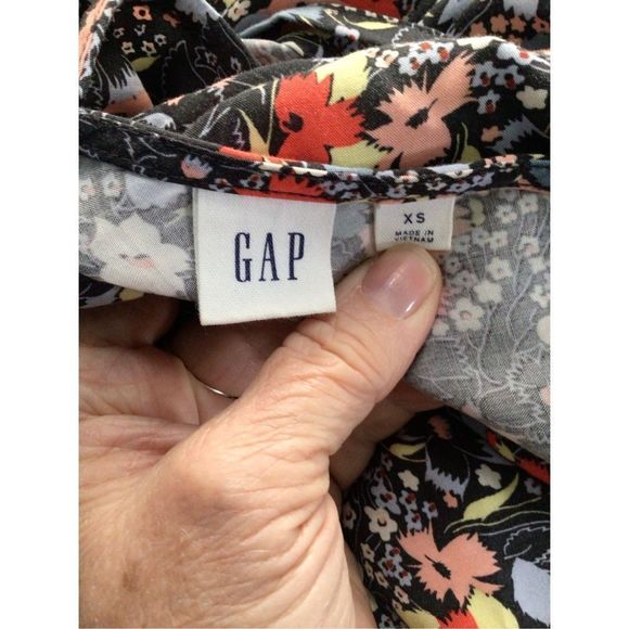 Gap XS Floral Dress Sundress Black Multi Color - Picture 4 of 15